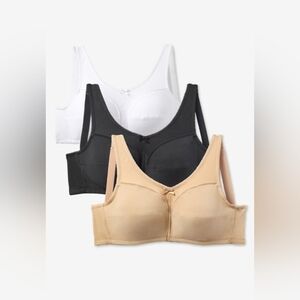 Comfort Choice 3-pack Cotton Wireless Bra Set, Sz. 40B
